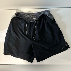 2000s Nike Running Activewear Dri Fit Shorts Black Size XL